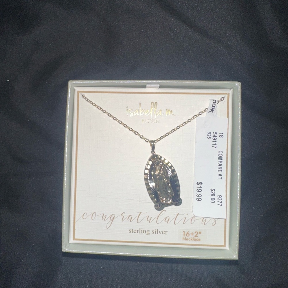Isabella M. Sterling Silver Virgin Mary Necklace